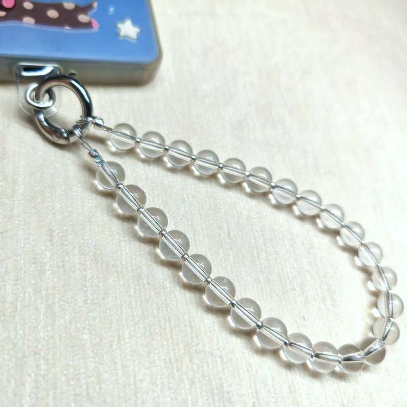 Transparent Crystal Phone Lanyard Anti-Loss Strap, Light Luxury Style, Versatile High-Quality Texture Keychain, Bag Accessory Pendant