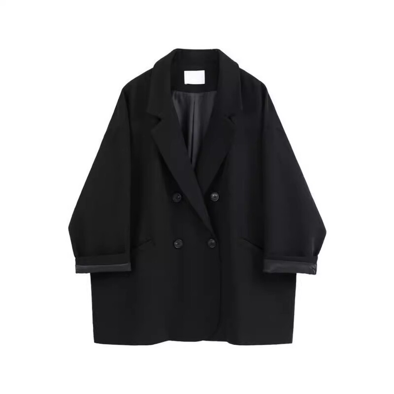 Black Blazer for Women, High-End, Oversized, New Spring and Autumn Style, Loose, Casual, Petite, Plus Size, Small Suit
