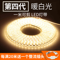(Can be equipped with no strobe)Warm white LED light strip soft light strip Living room ceiling profile rainproof neon line light strip