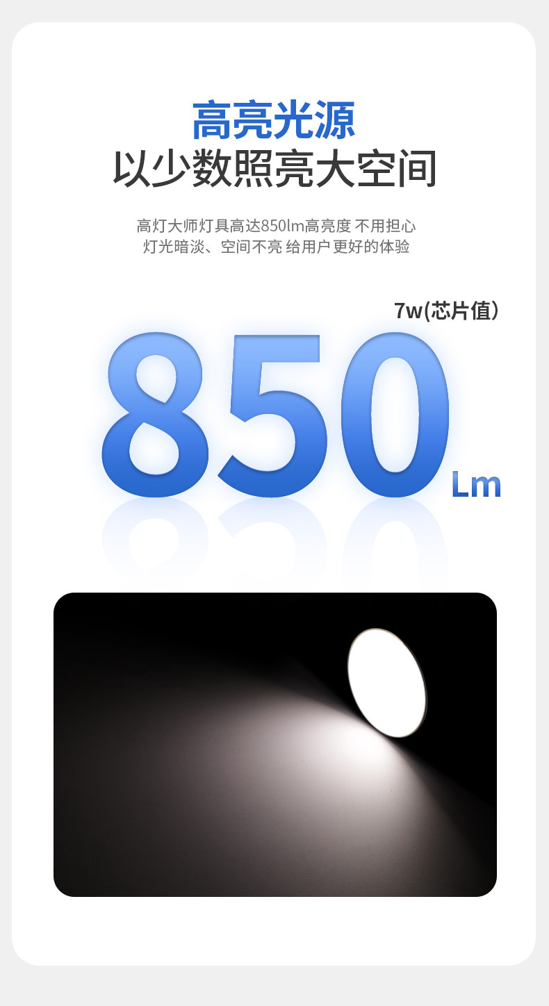明装筒灯超薄防眩防雾led吸顶家用客厅卧室高显指智能天花无主灯 图文详情 15