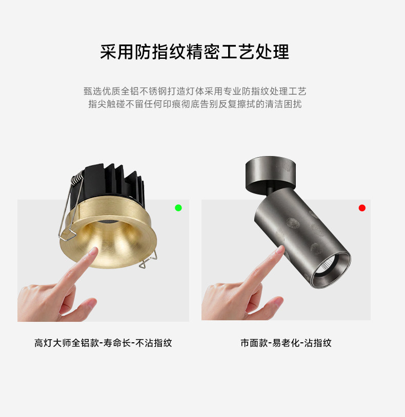 法式复古嵌入式射灯拉丝金防眩筒灯中古风托斯卡纳客厅无主灯 图文详情 12