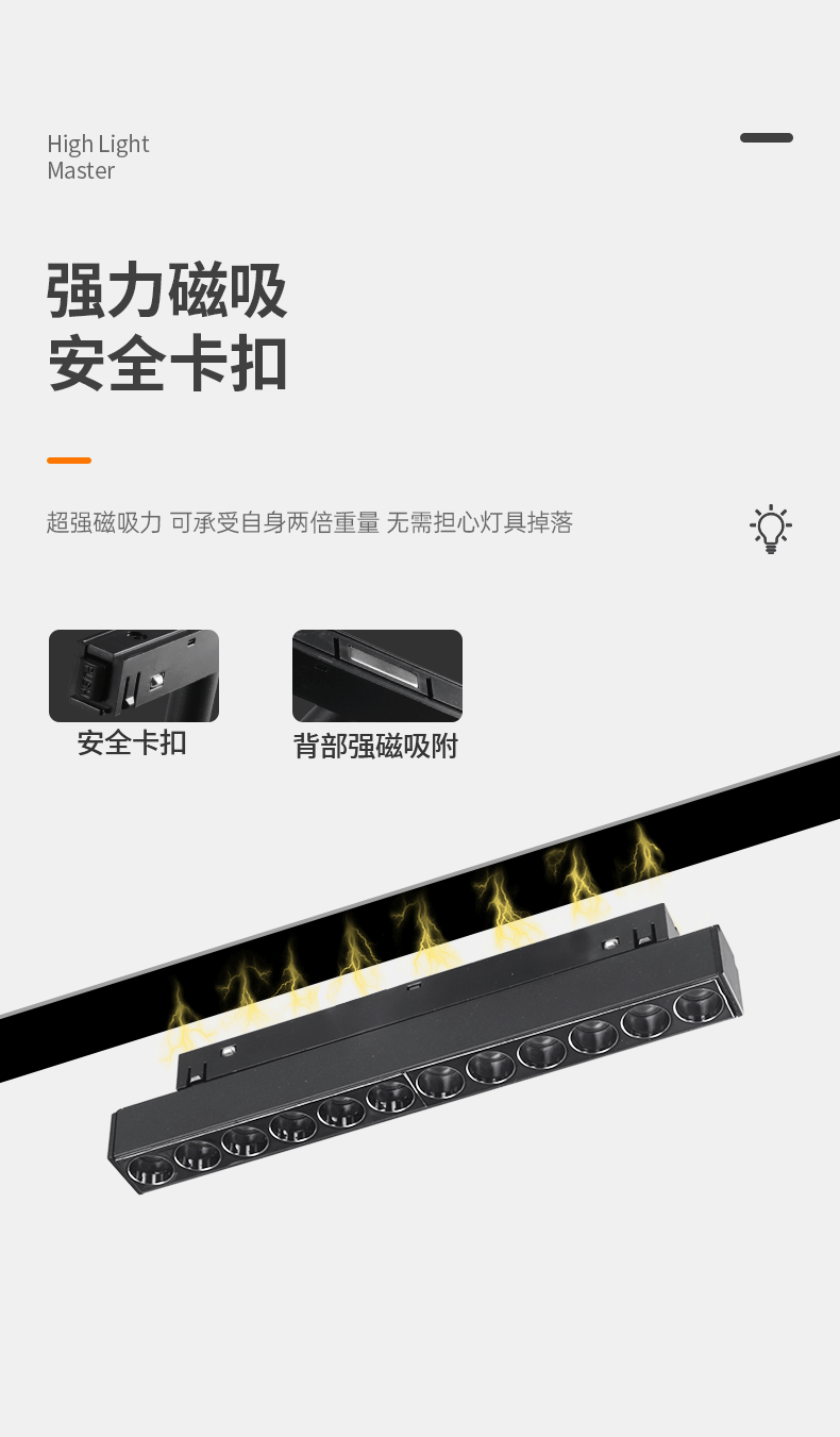 预埋磁吸轨道灯内嵌入式客厅无主灯暗装卧室照明线条灯长条射灯 图文详情 18