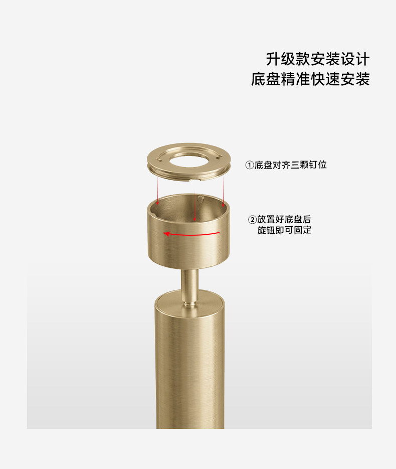 法式复古拉丝金明装射灯中古风免开孔吸顶家用客厅无主灯托斯卡纳 图文详情 26