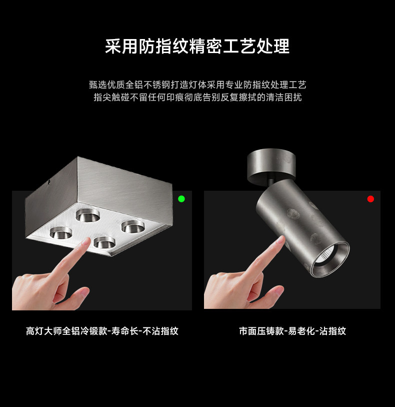 明装斗胆灯包豪斯吸顶灯四头不锈钢筒射一体超薄防眩免开孔无主灯 图文详情 13