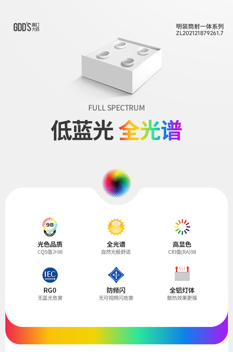 明装斗胆灯筒射一体超薄筒射灯客厅主灯智能卧室吸顶盒子灯高亮 图文详情 4