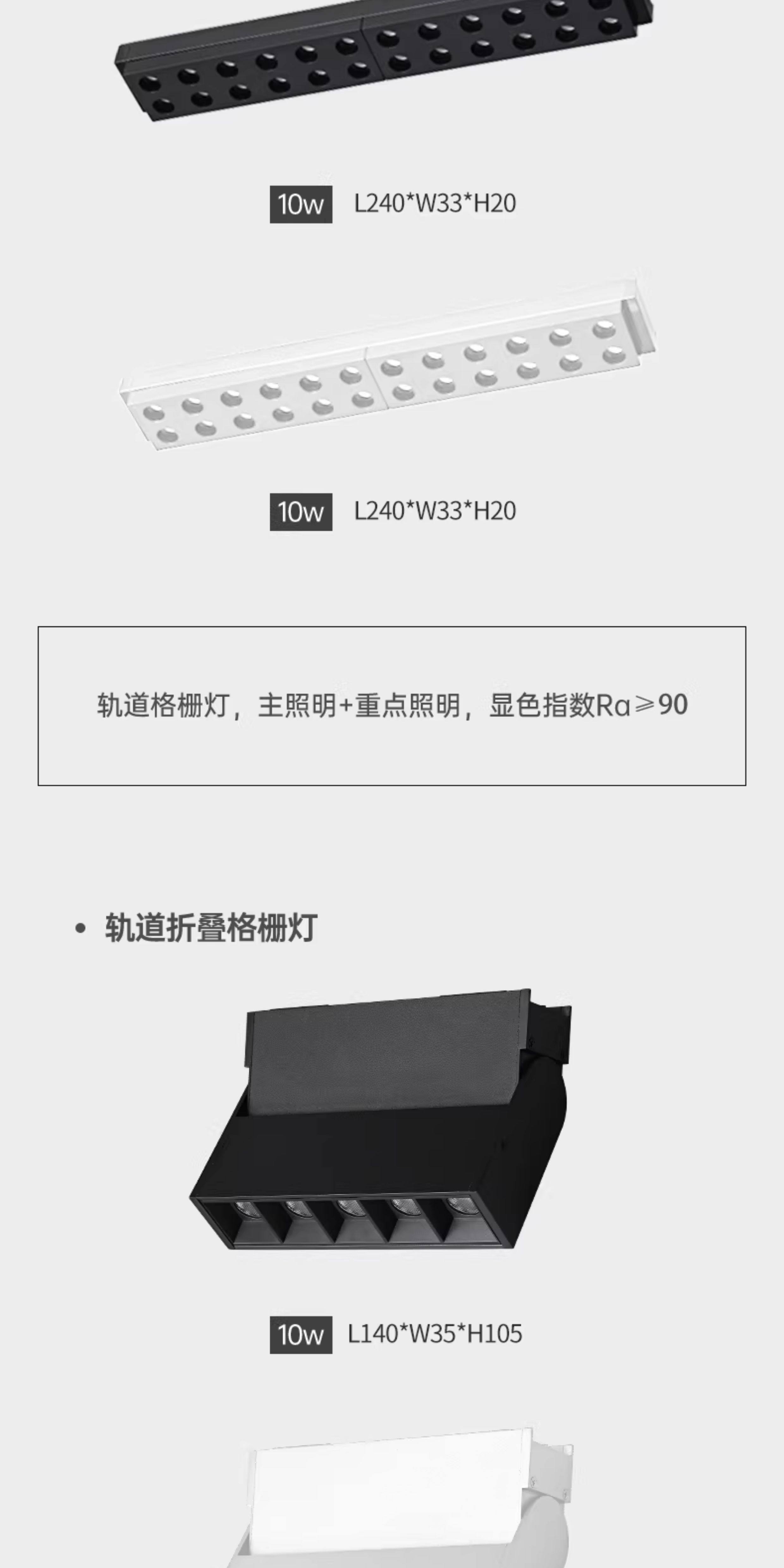 超薄明装磁吸轨道灯槽格栅泛光无主灯照明白色5mm薄款导轨射灯 图文详情 15