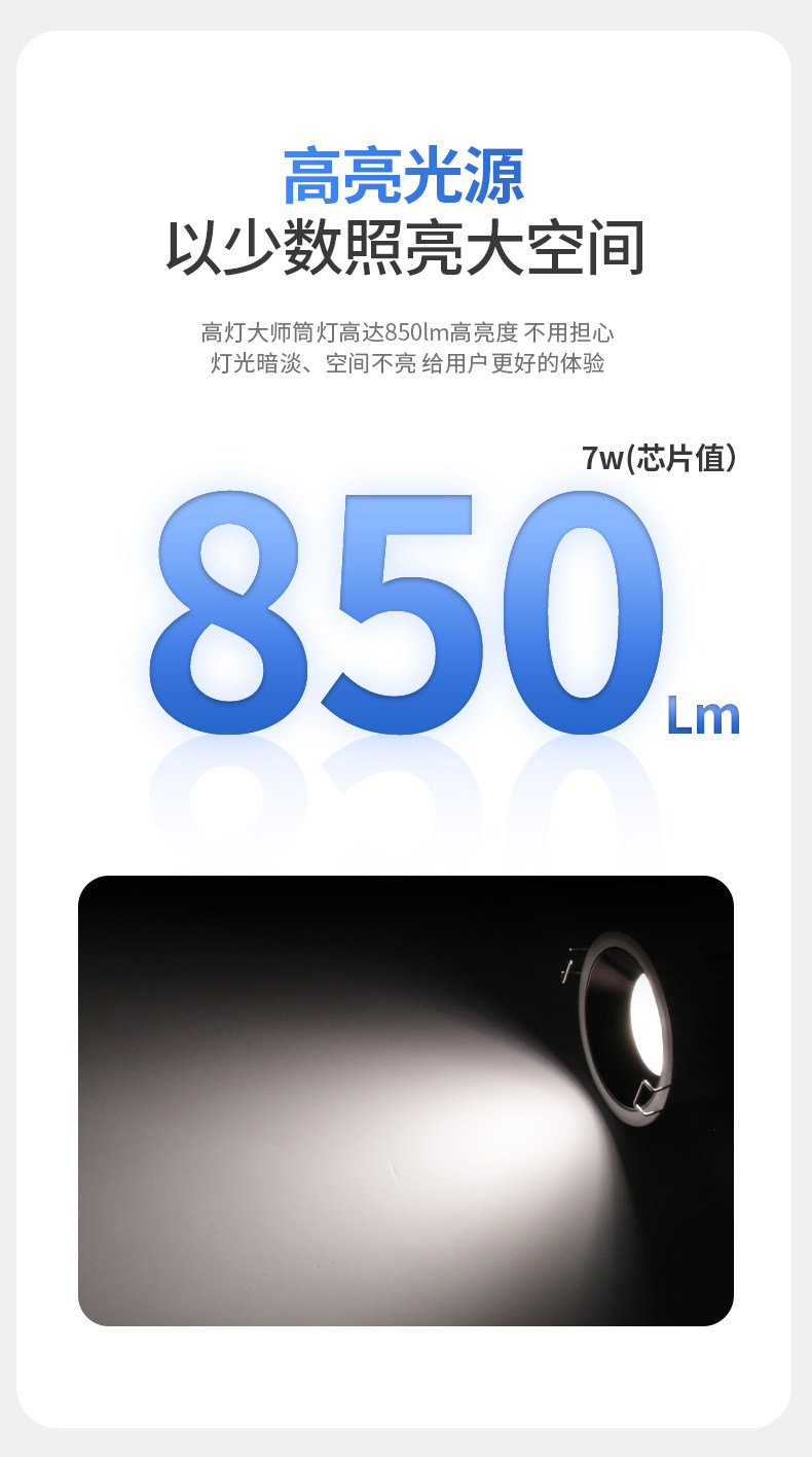 防眩筒灯嵌入式75mm孔灯智能led厨房无主灯照明天花客厅吊顶窄边 图文详情 13