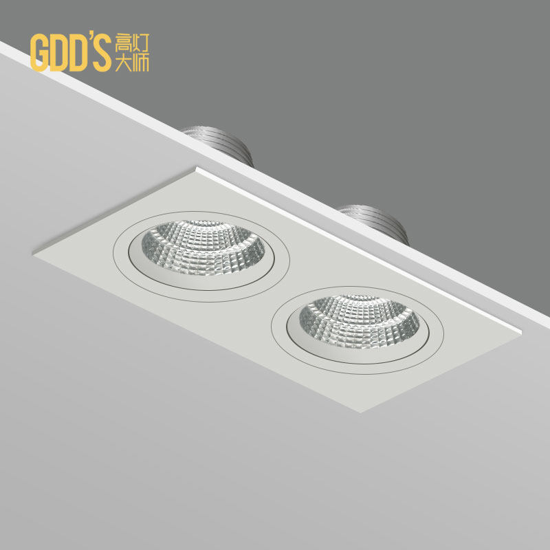 GDDS two-head double-head downlight led integrated spotlight 2-head grille light Bold light White aisle rectangular ceiling light