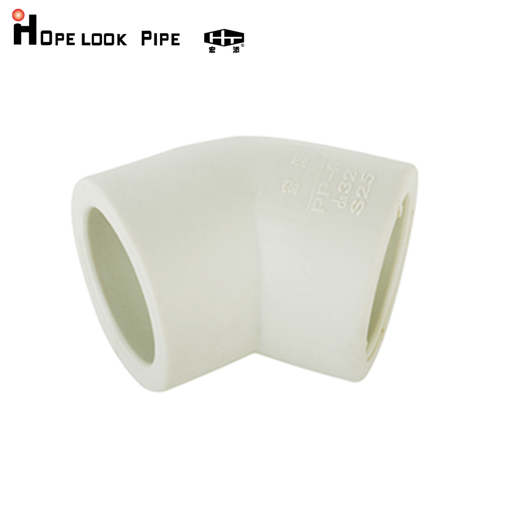 (macro added) PPR pipe fitting accessory 45 ° elbow