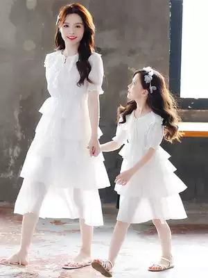Net red parent-child clothing 2021 tide summer dress chiffon dress mother women foreign style princess skirt fashion cake skirt