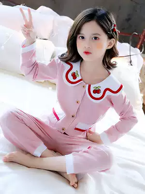 Children's pajamas autumn girls long sleeve cotton cute air-conditioning clothes