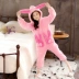 Bộ đồ ngủ trẻ em Siamese Coral Velvet Winter Winter Girl Baby Anti-Kicking Home Service Girls Flannel đồ ngủ bé gái Áo liền quần