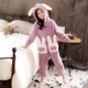 Bộ đồ ngủ trẻ em Siamese Coral Velvet Winter Winter Girl Baby Anti-Kicking Home Service Girls Flannel đồ ngủ bé gái