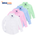 Áo sơ mi trắng trẻ em nam dài tay cho bé đồng phục học sinh lớn cotton cộng với áo nhung trắng dày xuân hè áo sơ mi trẻ em Áo sơ mi