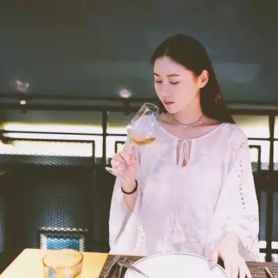 Xiaogongzi original silk cotton embroidered wide sleeve cloak irregular fairy fan floating coat LY107