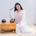 Xiao Gongzi gốc kiểu Trung Quốc được cải thiện dài tay lụa loose-fitting satin cardigan mặt trời thuộc da áo SY105 