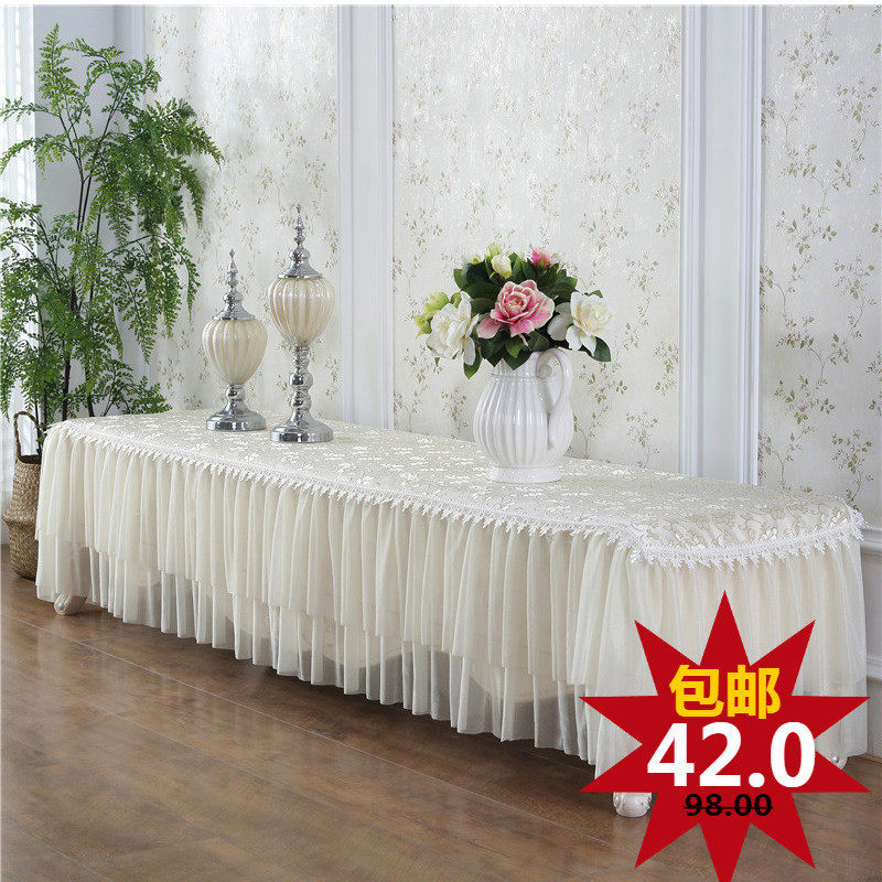 Modern simple TV cabinet tablecloth fabric lace European TV cabinet cloth cover cloth dust cover cover Rectangular household