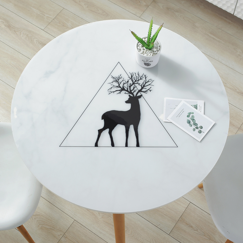 Round table cloth large round table cloth soft glass crystal board PVC waterproof oil repellent anti-fouling tea table mat - Taobao