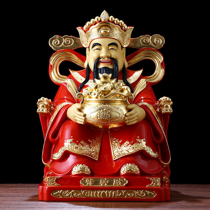 Roundtong Buddha Buddha Living Piece Taiwan Pure Copper - sticked gold red gold - gold - god dedicated to the living room