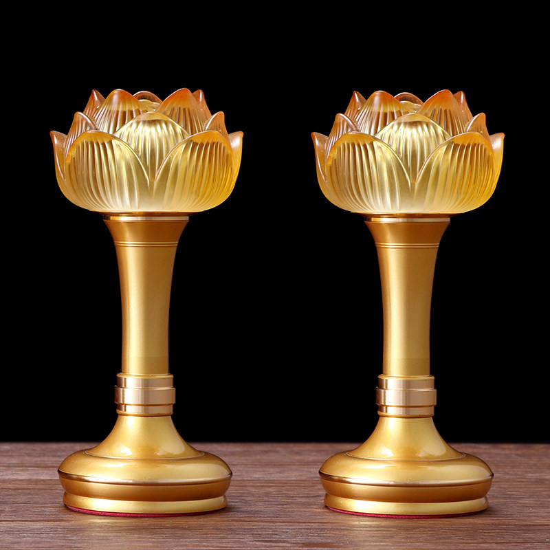 Round Pass Buddha Seven Colorful Lotus Lantern Buddha for lantern glazed lanterns Buddha's front plug-in Electric Changming Lights Buddha Hall dedicated to the Buddha