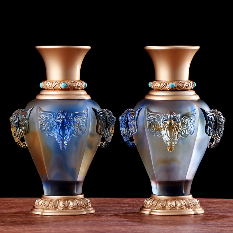 Round Tong Buddha Buddha Pre-Vase for Buddha Vase Pure Copper Retrospective Visual Vase Household Flowers for Flowers