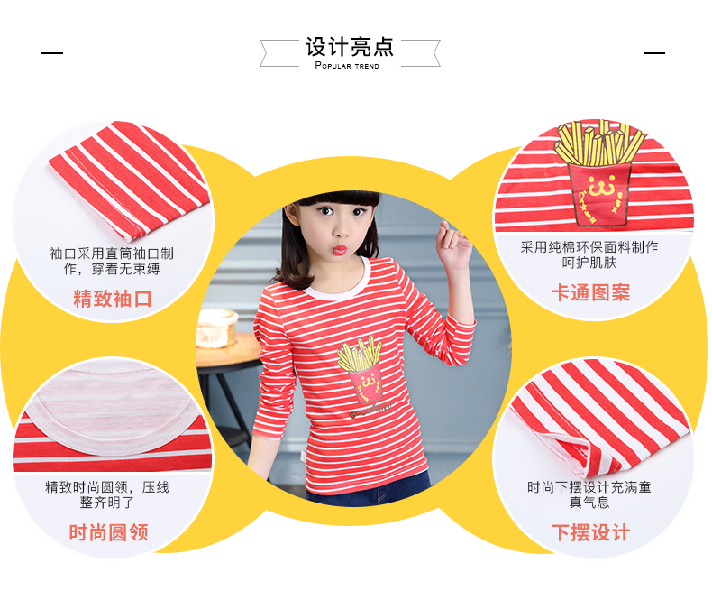5 bé gái mùa thu Áo thun cotton 10 tay dài 7 mùa thu 6 trẻ lớn 8 quần áo trẻ em 9 bé gái chạm đáy áo 12 tuổi 11 quần áo trẻ em