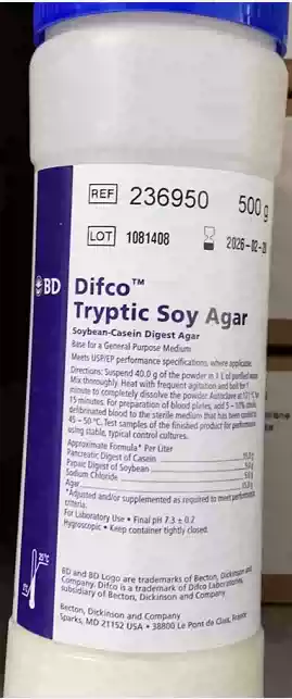 BD Difco胰酶大豆琼脂236950 微生物实验室用TSA培养基500克-Taobao-Tmall