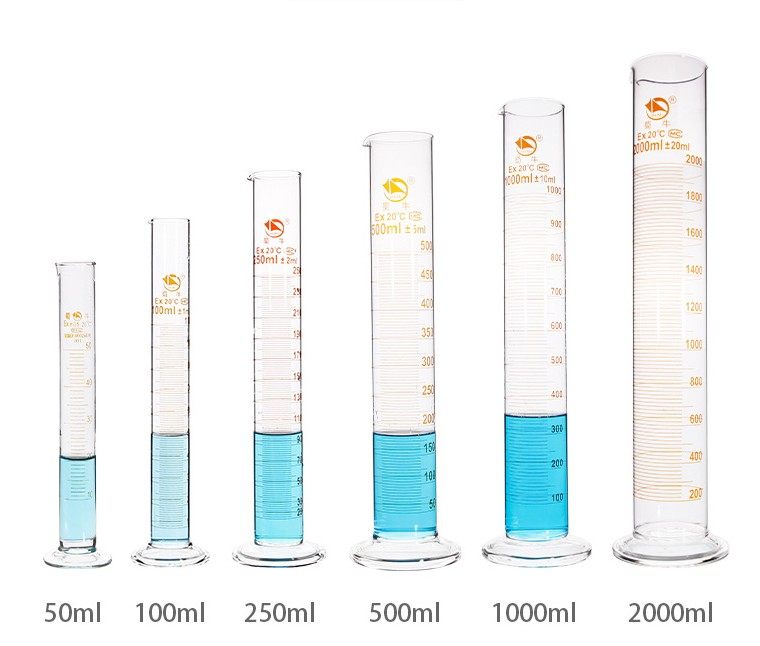 蜀牛量筒 50ml/100ml/250ml/500ml/1000ml/2000ml刻度量筒 实验室玻璃量具 塑料六角底量筒