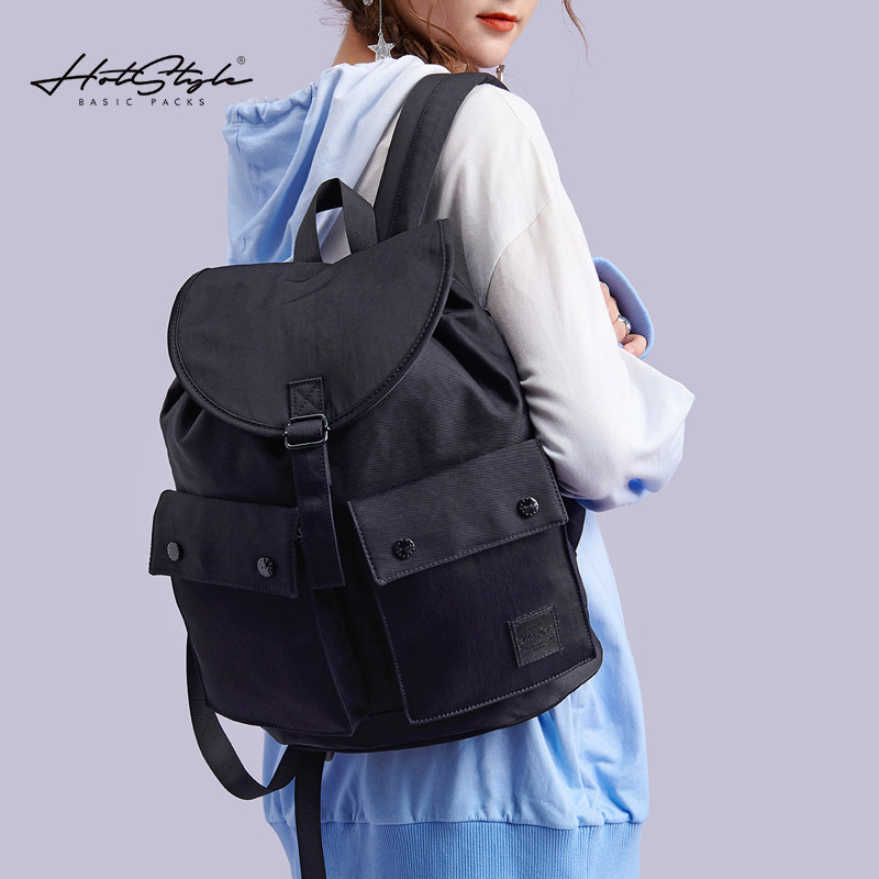 Hotstyle pure color double shoulder bag women's day department student school bag waterproof computer bag large capacity short travel shoulder bag