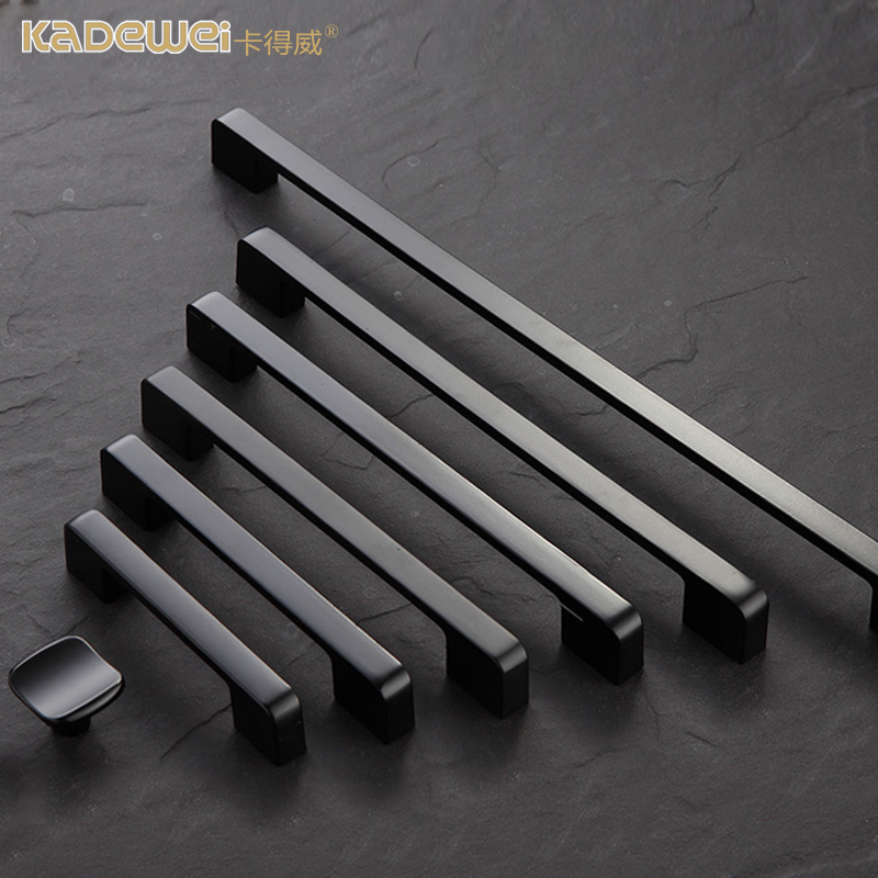 Handle cabinet door modern minimalist wardrobe Nordic overall cupboard American drawers Kitchen Cabinet Matte Black Hardware Long Handle