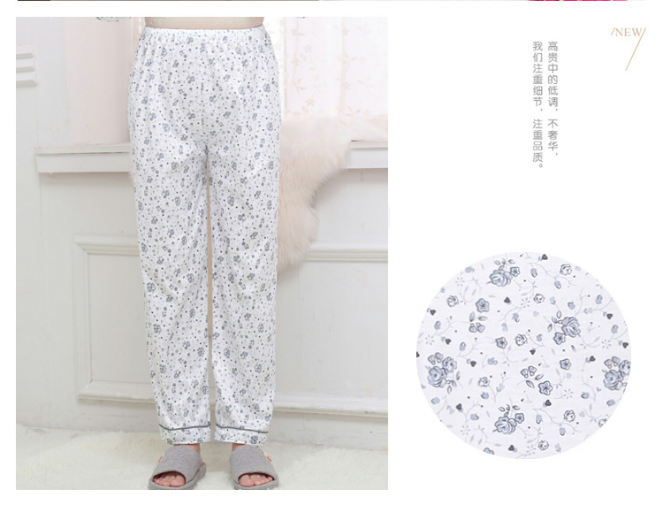 Bộ đồ ngủ nữ trung và già mùa xuân và mùa thu dài tay cotton nữ trung niên XL mùa hè mẹ phục vụ nhà váy ngủ nữ