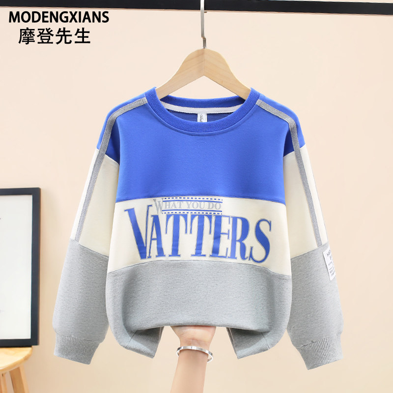 Boy Sweatshirt Spring Autumn 2022 New Foreign Pie Fried Street Children Beat the Bottom Shirt Chauded Kid Spring Clothes Boy Blouse