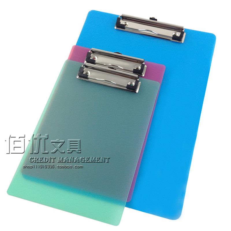 Full of 10 transparent frosted writing board PP leather writing pad A5 menu clip A4 splint bill board clip