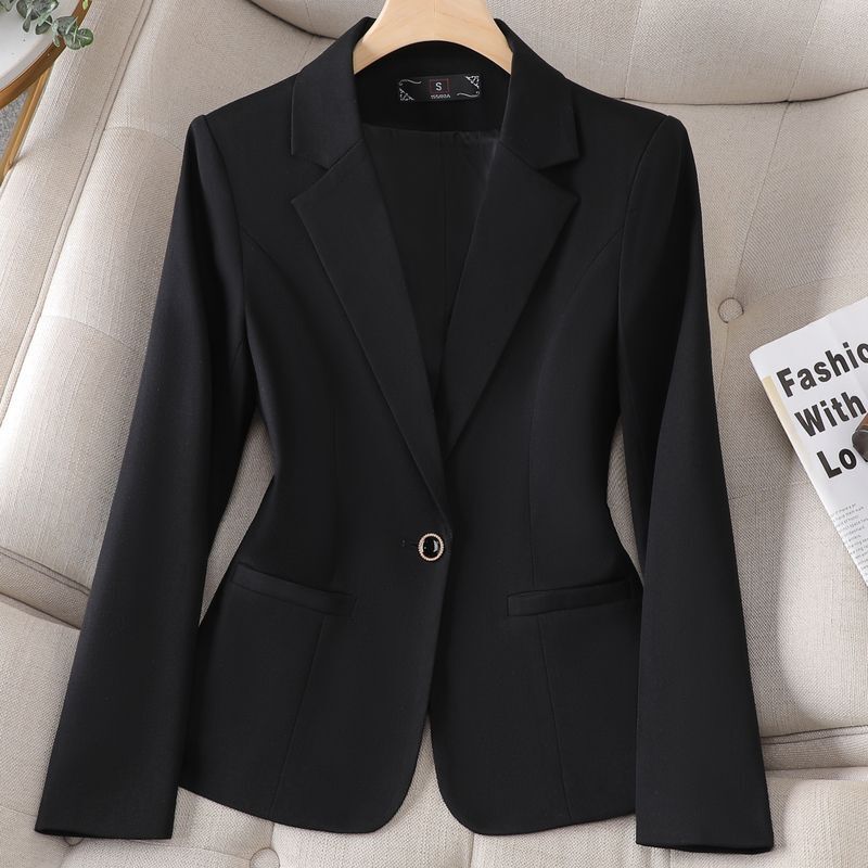 Black Blazer for Women, Spring and Autumn New Style, Petite Short Style, Versatile Casual Professional Style, Korean Version Slim Fit Suit