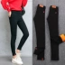 Quần legging, quần tây nữ, mặc chân nhỏ 2018, mùa thu đông mới eo cao, đen, mỏng, ấm, quần ấm, dày và nhung shop thoi trang Khởi động cắt