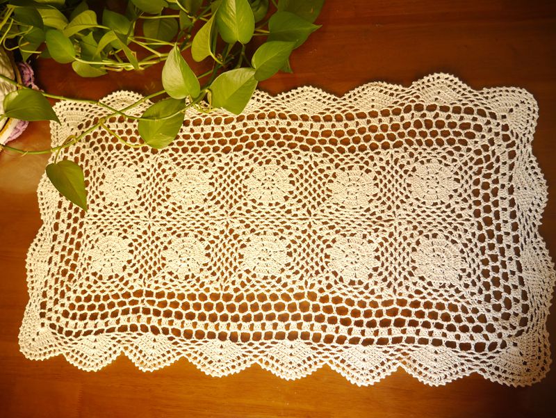 I love my home pure hand crochet hook Cotton Thread Eurostyle Table Flag Tableclob Sofa Towel Decorative Towels White Beige