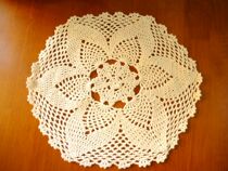 I love my home handmade crochet cotton lace hollow woven round placemats decorative mat tablecloth