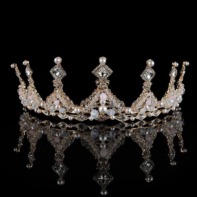 Girl Crown Hair Accessories 2022 New Children Princess Birthday Crown Girl Performance Accessories Pearl Alloy Headwear