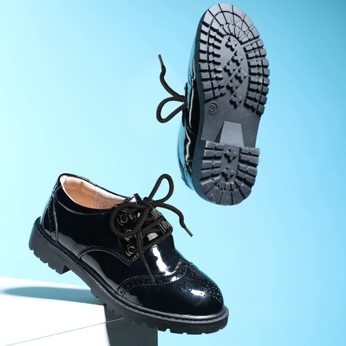 Туфли для мальчиков для кожаной обуви, детская обувь в английском стиле, черное платье, в британском стиле, подходит для подростков