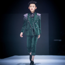  Childrens suit three-piece suit 2021 new boy dress model catwalk host performance suit flower girl small suit