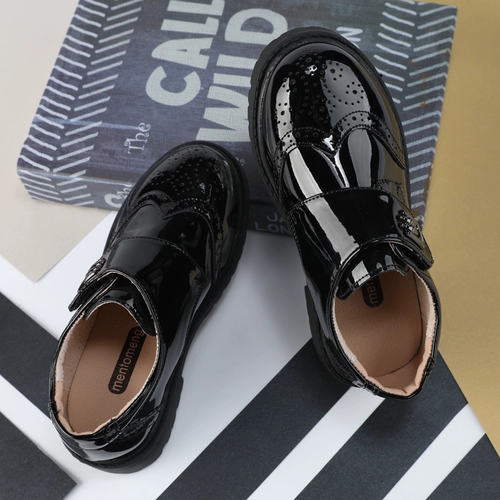 Туфли для мальчиков для кожаной обуви, детская обувь в английском стиле, черное платье, в британском стиле, подходит для подростков