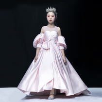Childrens dress catwalk girl 2021 new foreign atmosphere children evening dress high-end atmosphere host costume