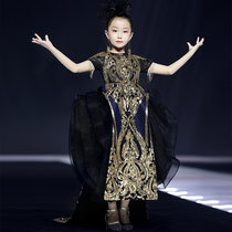  Girls  dresses 2021 new temperament little host model catwalk clothing piano performance childrens piano performance clothing