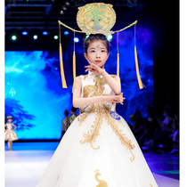 Childrens dress Princess dress girl Chinese style 2021 New temperament little girl Catwalk National tide performance high-end