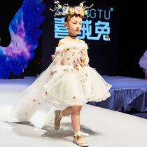  Childrens dress Girl princess dress Host piano performance costume Model catwalk flower fairy tailoring performance summer