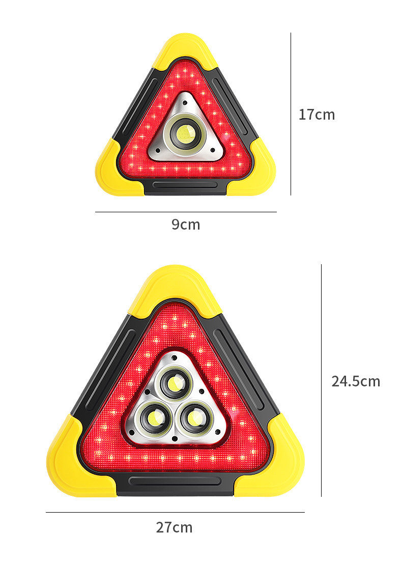 Car-Mounted Flashing Warning Anti-Chasing Tripod Warning Light Emergency Parking Fault Solar Triangle