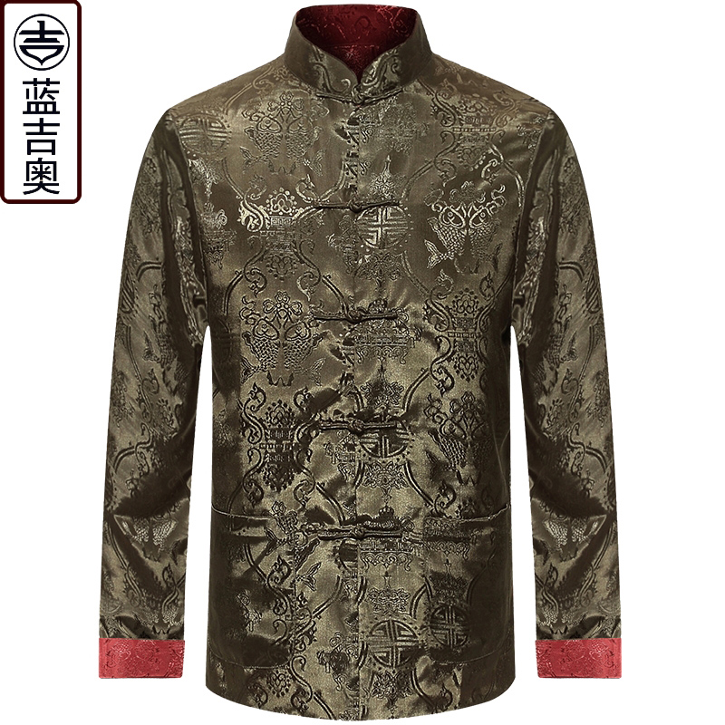 Tangdress men in spring coat in mountain clothing old old man's daddy grandfather clothes Chinese wind coat