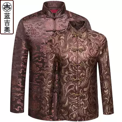 Tang suit male Winter thickened cotton-padded jacket Chinese couple suit Grandpa grandmother old man cotton jacket Chinese style coat