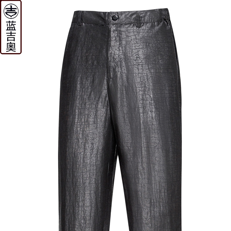 Tang dress Xiangyun yarn pants Men's silk Mulberry silk satin silk Scopoly silk summer pants Chinese style Cicada silk Men's pants Western pants pants
