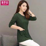 Модная осенняя утепленный лонгслив для матери, по фигуре, в западном стиле